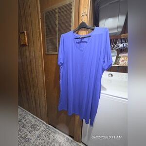 Terra & Sky V-Neck Tunic in Bright Purple